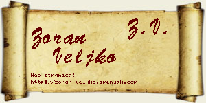 Zoran Veljko vizit kartica